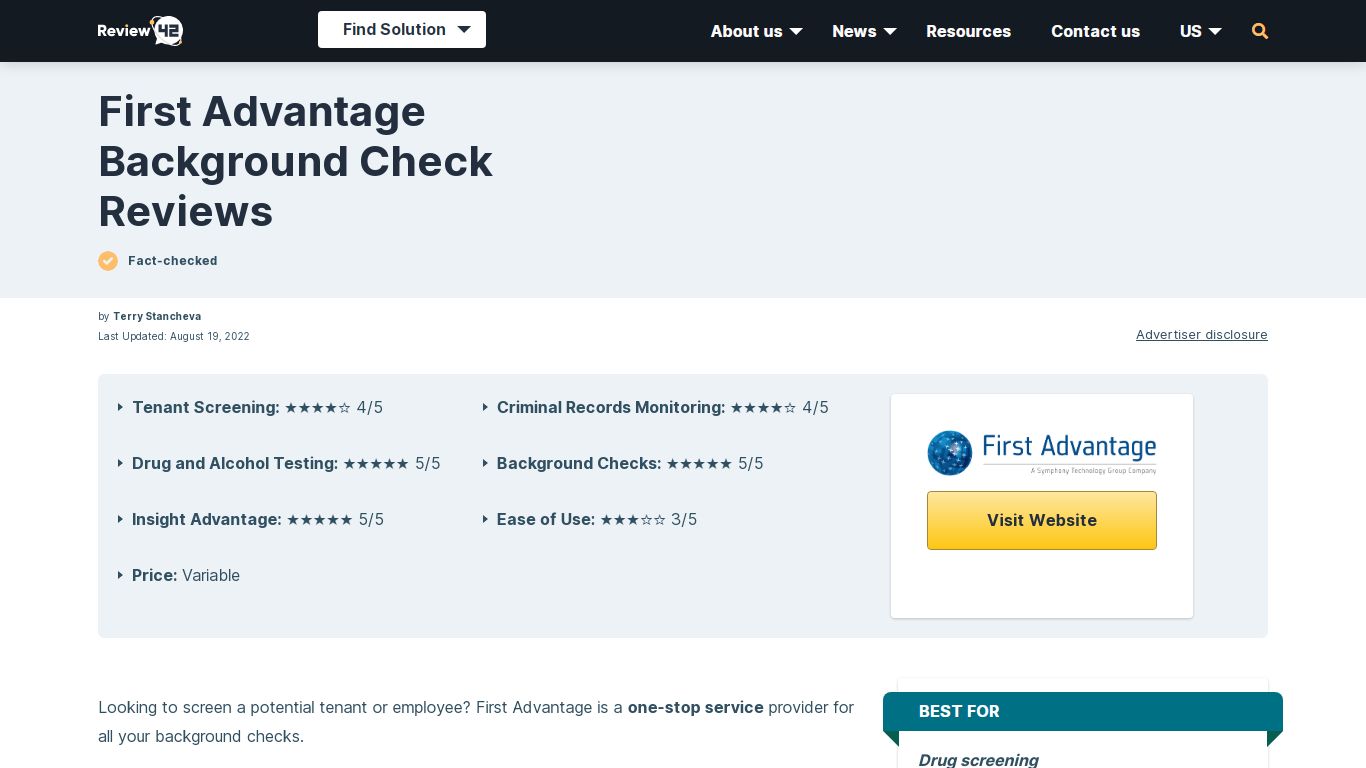 Honest First Advantage Background Check Reviews in 2022